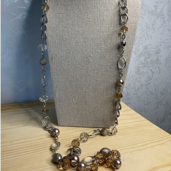 Loft Crystal Chain Link Necklace Or Belt With Lobster Clasp - Picture 3 of 5